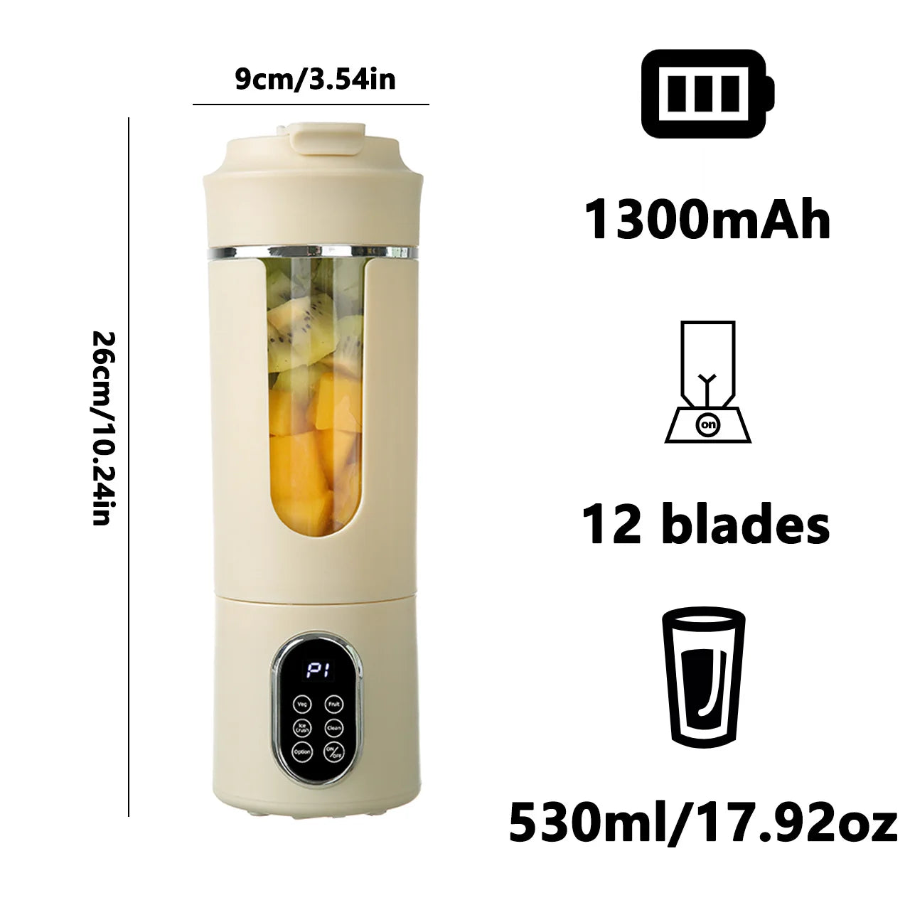 ZOLPHY Portable Juicer Wireless USB Charging Crushed Ice Electric Juicing .